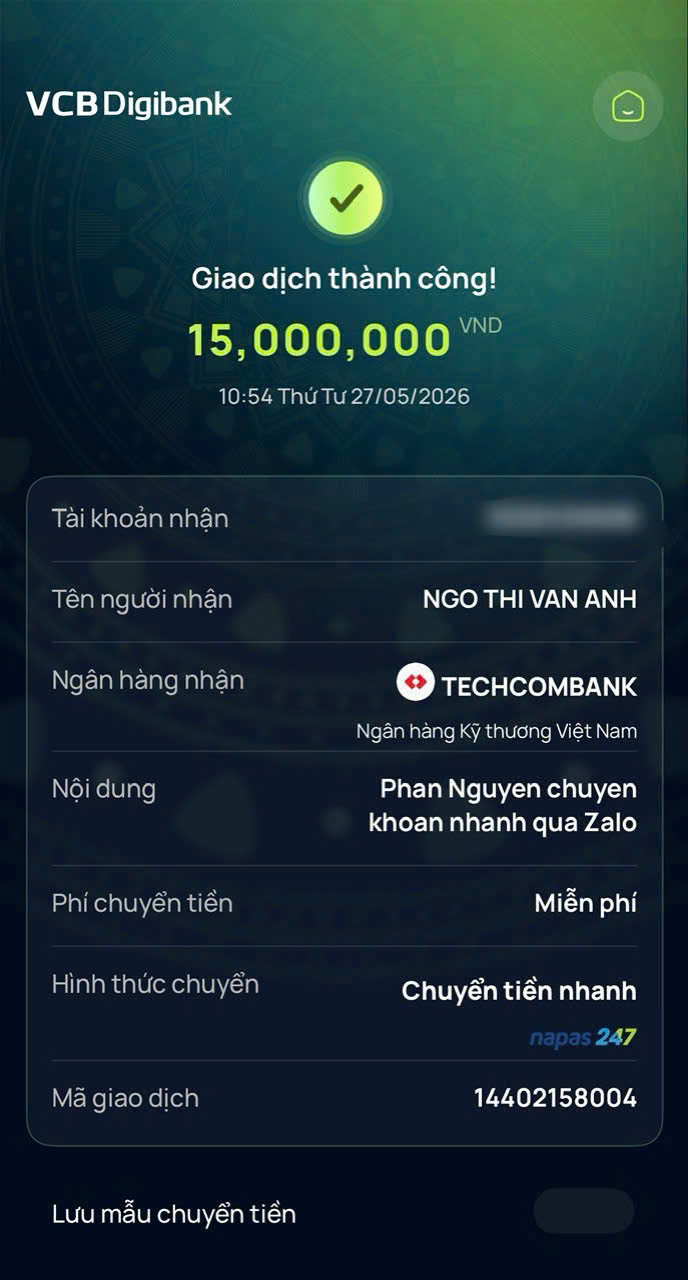 Tin nhắn cảm ơn của chủ shop